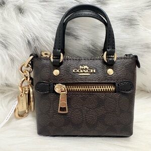 NEW w/Tags COACH Mini Gallery Tote Bag Charm Keychain